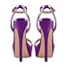 onlymakerheels Platform Stiletto High Heels for Women, Peep Round Open Toe Ankle Strap Sexy Heeled Sandals for Wedding Party Dress Purple Size15