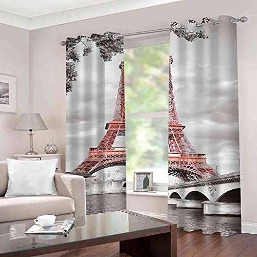 Rideau chambre occultant à oeillets isolant thermique salon rouge