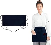 Vista 10 de Server Aprons with 3 Pockets, 100% Polyester Waist Apron with Pockets, 24x12 Inche Waitress Apron with Pockets