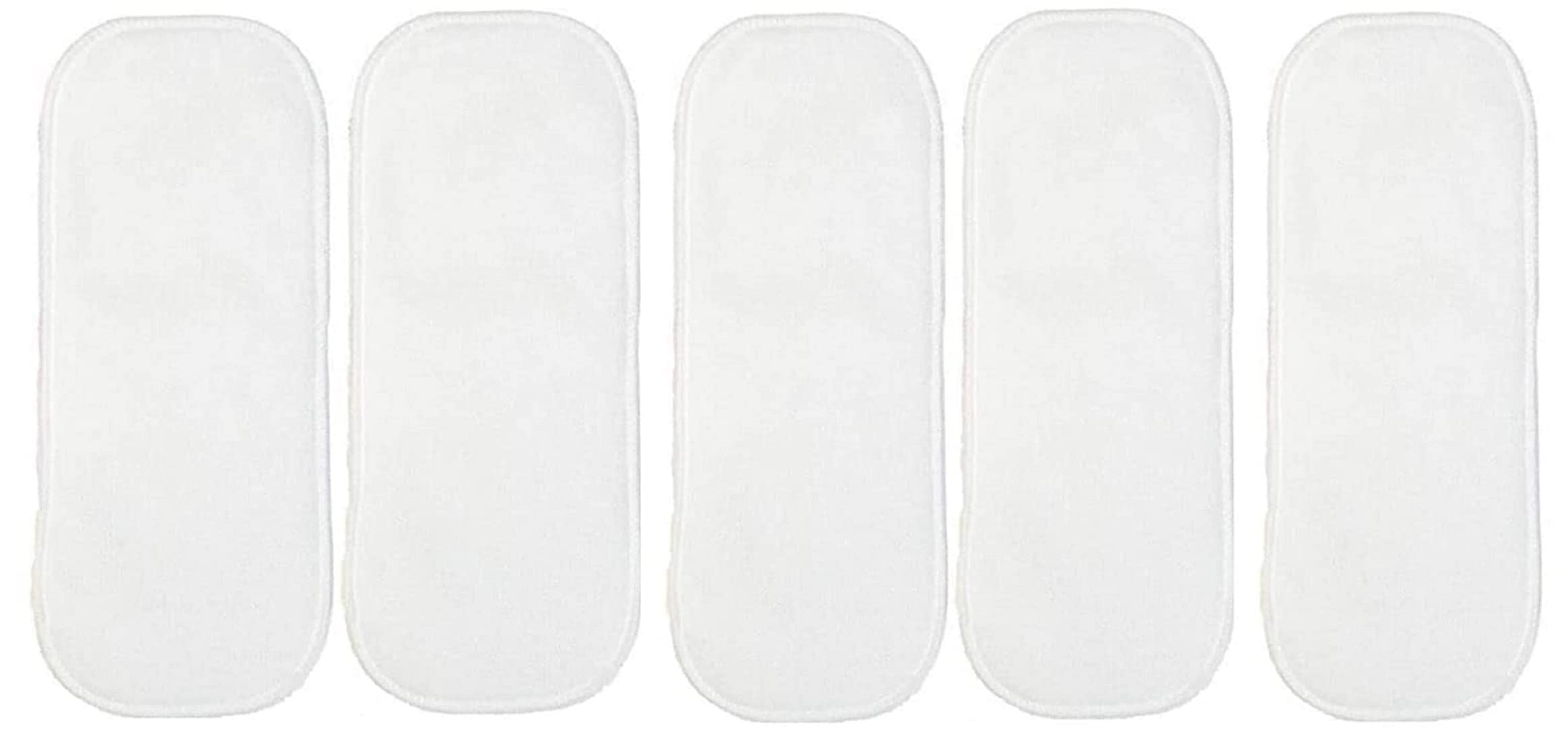 The Cheeky Kidzz Adjustable 4 Layers Microfiber Microflee Bamboo Charcoal Inserts Liners Soakers Boosters For Baby Reusable Cloth Diaper Nappies Wet-Free Quick Dry(0-24 Months) (WHITE;PACK OF 5)