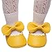 Baby Girl Booties 6-12 Months Infant Girls Single Shoes Ruffles Bowknot First Walkers Shoes Remy-18k Youth Girl's Fashion Flat Lace up Light Weight Glitter Sneaker Athletic Shoes Yellow