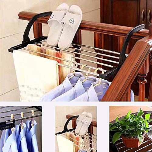 Image of TEESTA Indoor Outdoor Lightweight Towels Clothes Laundry Hangers Portable Clothes Drying Rack For Balcony Railings Windowsill Multi-position Adjustable Clips Radiator Clothes Airer Clothes Drying Rack