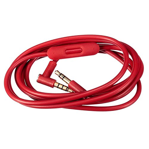 Replacement Audio Cable Cord Wire With In-Line Microphone And Control For Beats By Dr Dre Headphones Solo/Studio/Pro/Detox/Wireless/Mixr/Executive/Pill (Red) #TOP1