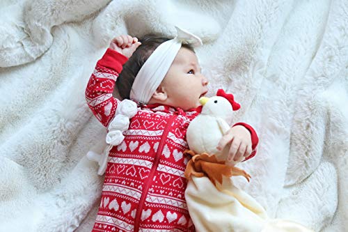 Image of Chicken Lovey Blanket for Baby | Large 20 inch x 20 inch Baby Lovey for Girls or Boys | Cute Chicken Security Blanket for Babies and Toddlers