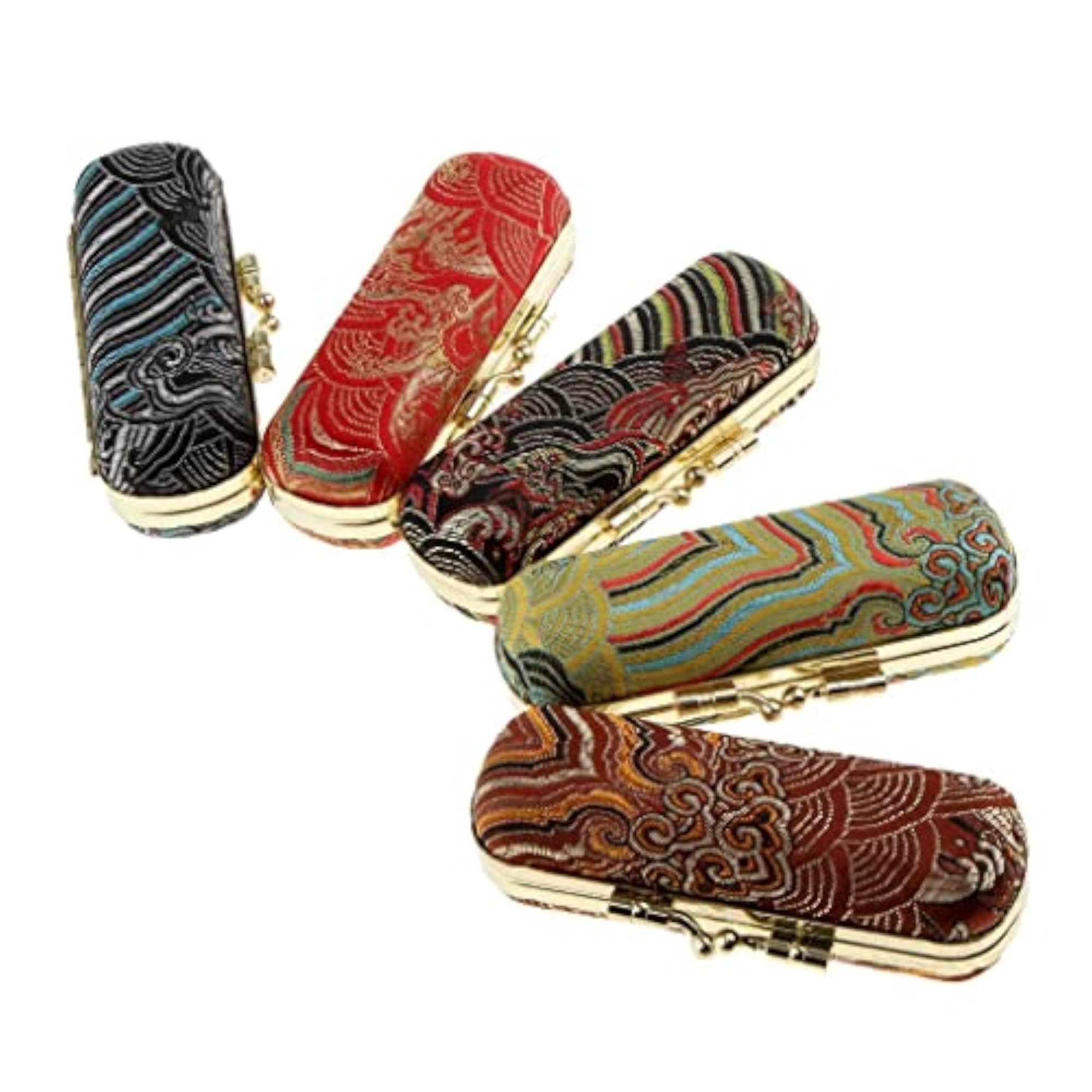 Embroidered Brocade Lipstick Case Holder, Cosmetic Storage Kit