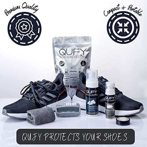 Qufy Shoe Cleaner Sneakers Kit | Foam Shoe Cleaner | White Shoe Polish | Cleaning Brush | Microfiber Shoe Cloth And Tape | 5 In 1 Pack #TOP7