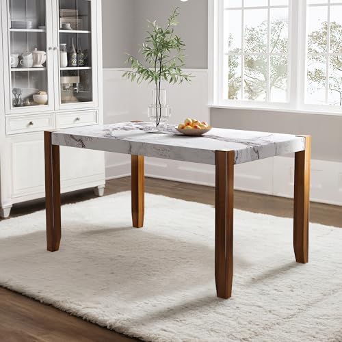 Marble Dining Table for 6-8 with Steel Legs