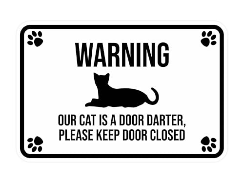 Classic Framed Paws, Warning Our Cat is a Door Darter,