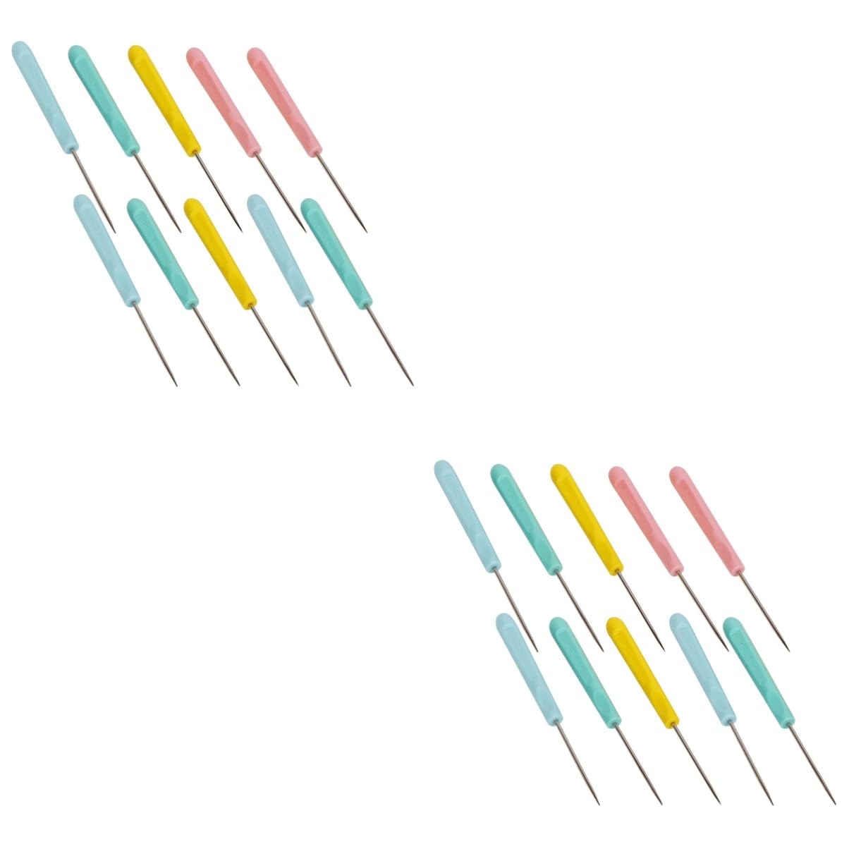 IWOWHERO 2sets Sewing Awl Tool Kit for Needle Stitch Markers DIY Leather Craft Sewing Accessories Kit 10pcs*2 Random