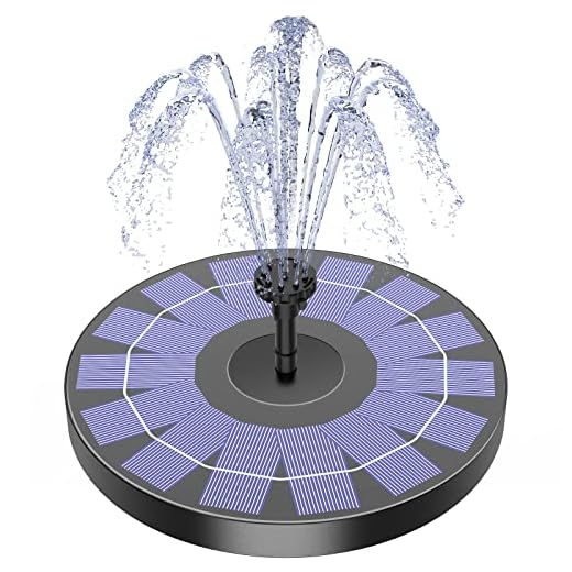 AISITIN 2.5W Solar Fountain Pump, Solar Bird Bath Fountain with 6 Nozzles, Solar Water Fountain for Bird Bath, Garden, Ponds, Pool, Fish Tank, Outdoor