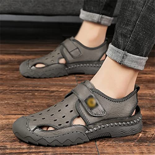 Mens Sandals Outdoor Non-Slip Trekking Outdoor Comfortable Beach Casual Shoes Non-Slip Leisure Rubber Soles(41)2
