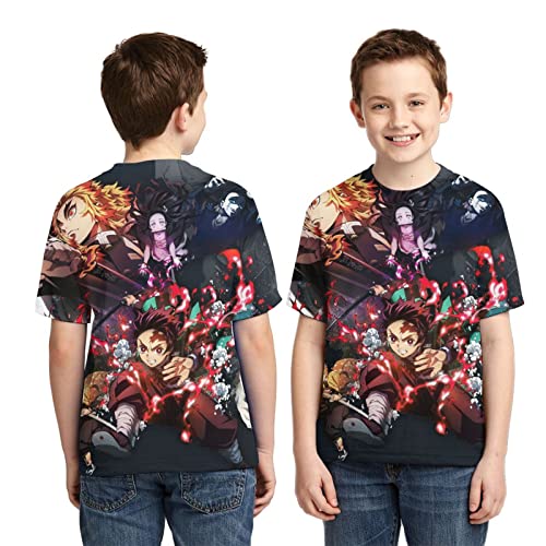 Yschefd Teen Anime Shirt 3D Printed Short Sleeve T-Shirts For Boys And Girls C-X-Large #TOP2