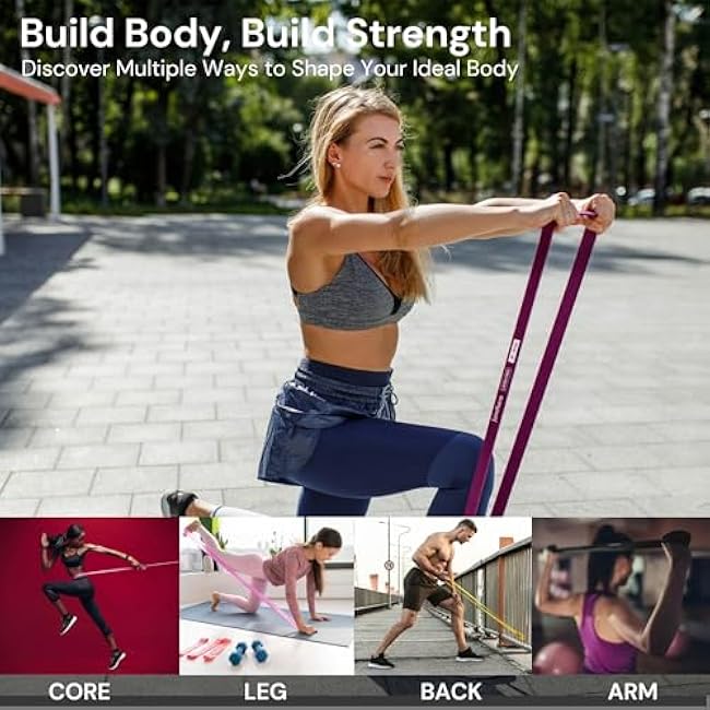 Premium Latex Free Resistance Bands for Working Out - Set of 5 + Carrying Bag | Non Latex Pull Up Loop Workout Bands Resistance for Women and Men | Stretching, Exercise and Muscle Training