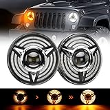 SUPAREE 7 Inch LED Triple Halo Headlights with Amber Sequential Turn Signal for H6024 2007-2017...