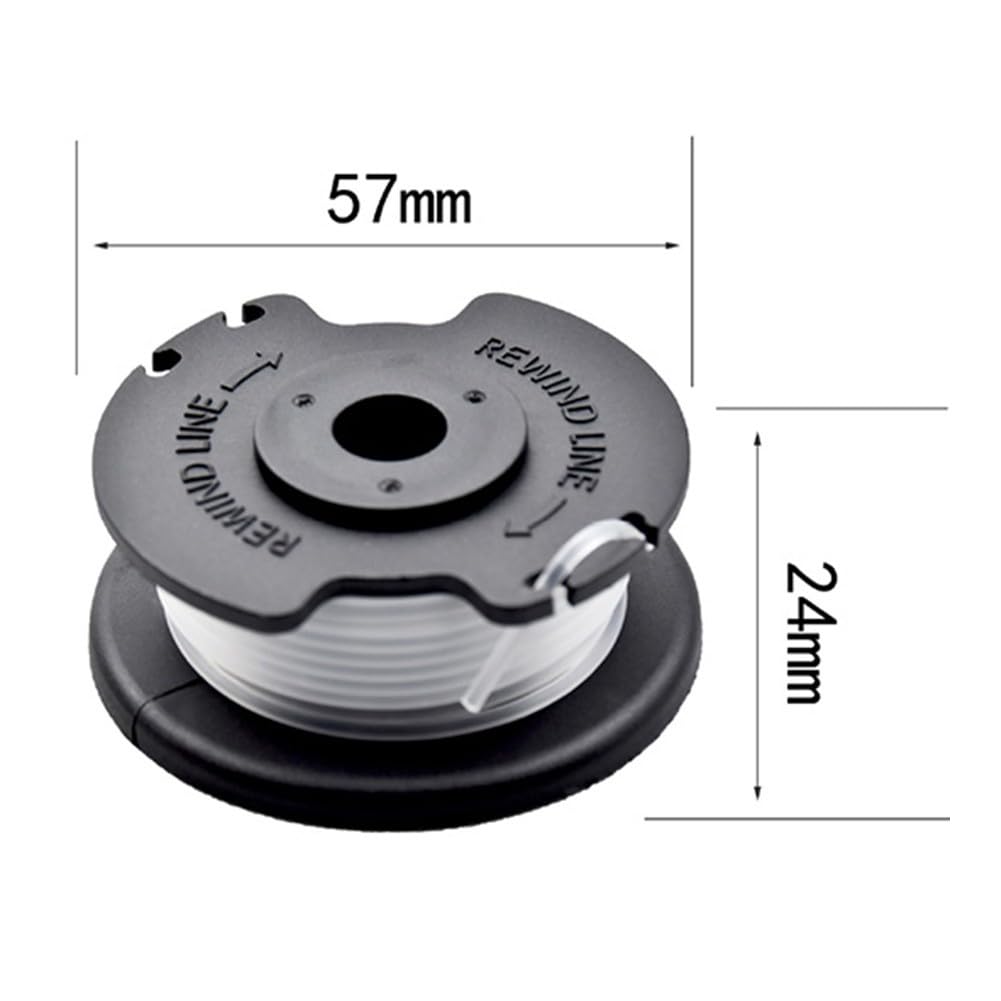 Lot de 3 bobines de fil de rechange en nylon pour coupe-bordures GE-CT 18/28 Li et 18/28 Li TC, diamètre 1,6 mm, longueur 5 m, noir et blanc