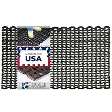 Durable Durite Recycled Tire-Link Outdoor Entrance Mat, Herringbone Weave, 30" x 48", Black