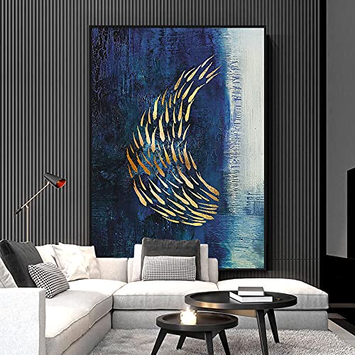 Peinture moderne sur toile poisson d'or pour sublimer la décoration de votre salon