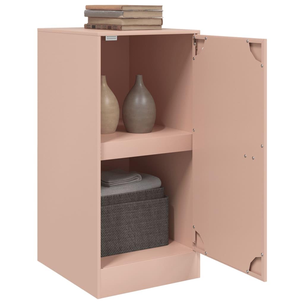 Credenza Rosa 34,5x39x73 cm Mobiletto Portaoggetti in Acciaio