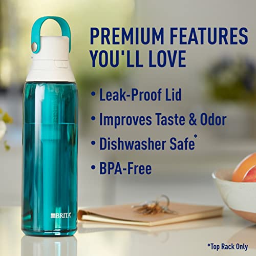 Brita Insulated Filtered Water Bottle With Straw, Reusable, Bpa Free Plastic, Sea Glass, 26 Ounce #TOP2