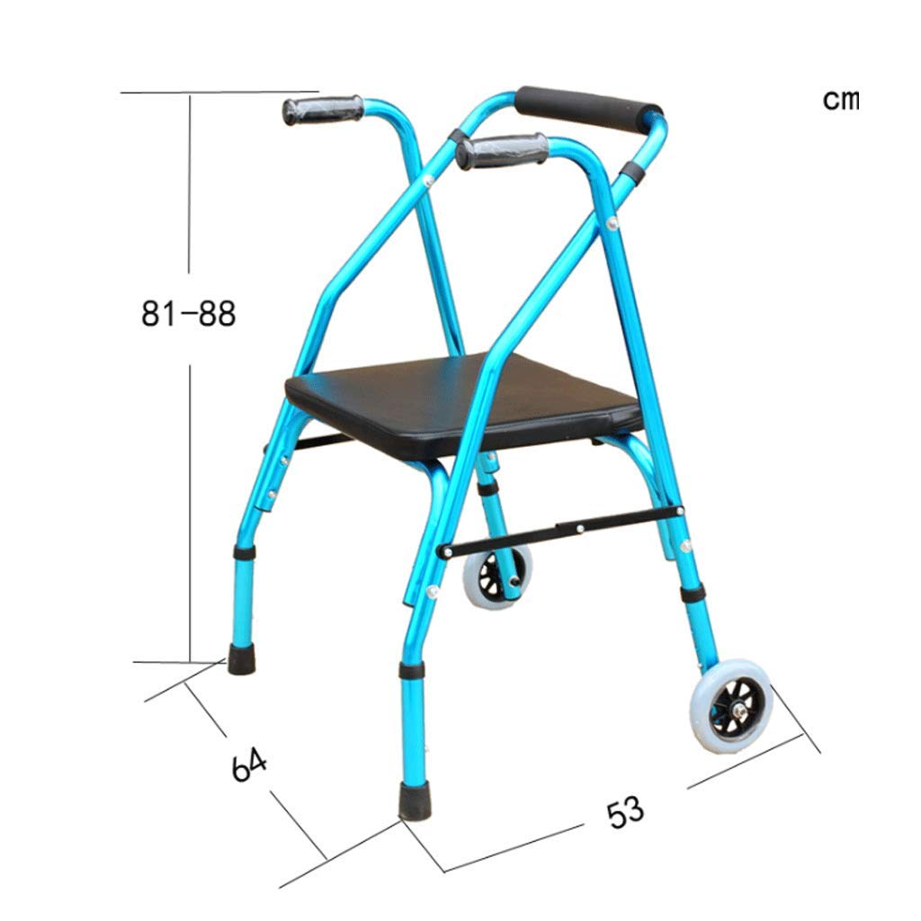 Mobility Walker Dwukołowy dom opieki Składana rama do chodzenia Niepełnosprawny ręczny pomoc ，Chodziki