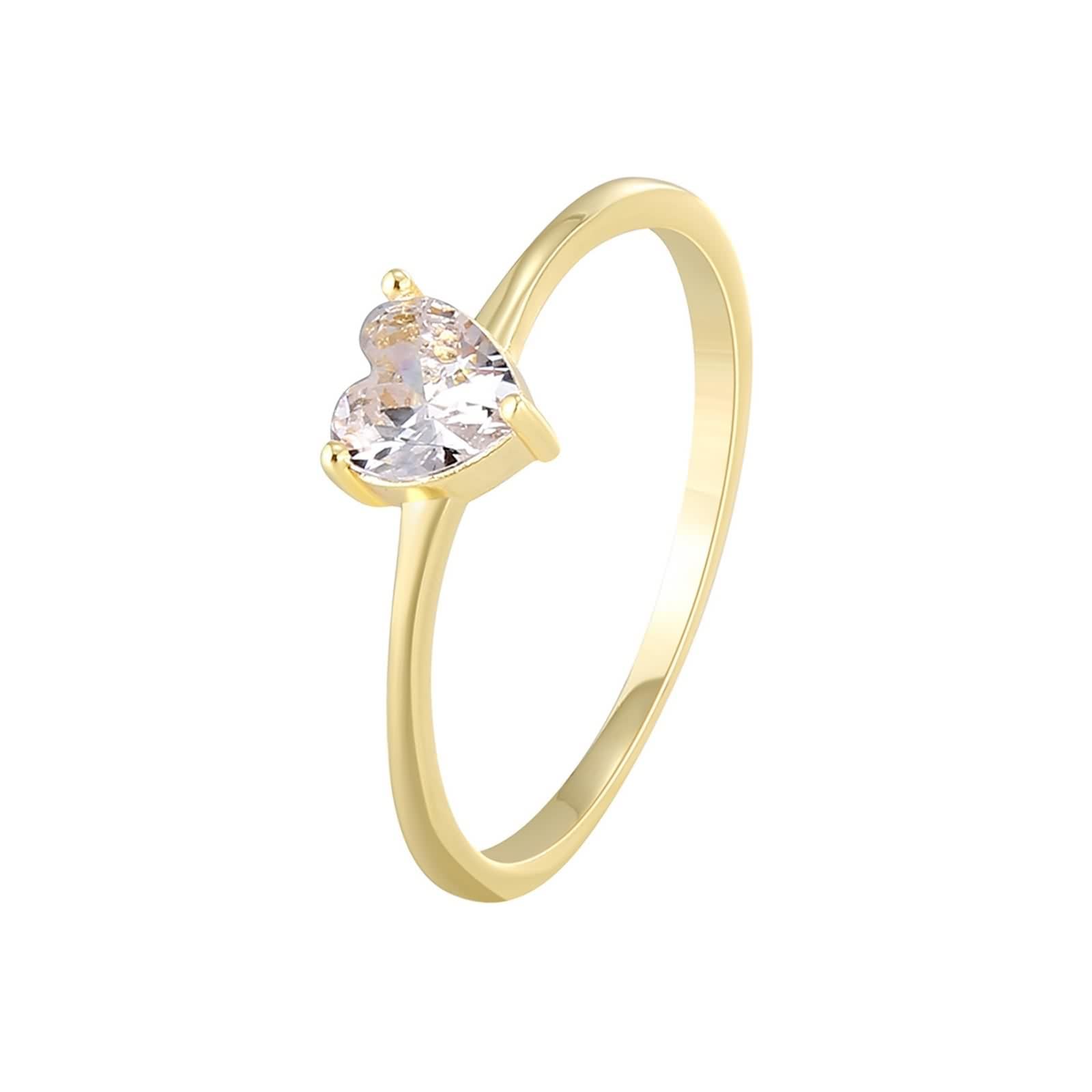Anello Donna Cuore, Anello Eternity Moissanite Oro Giallo 9K/14K/18K Regalo Di Compleanno