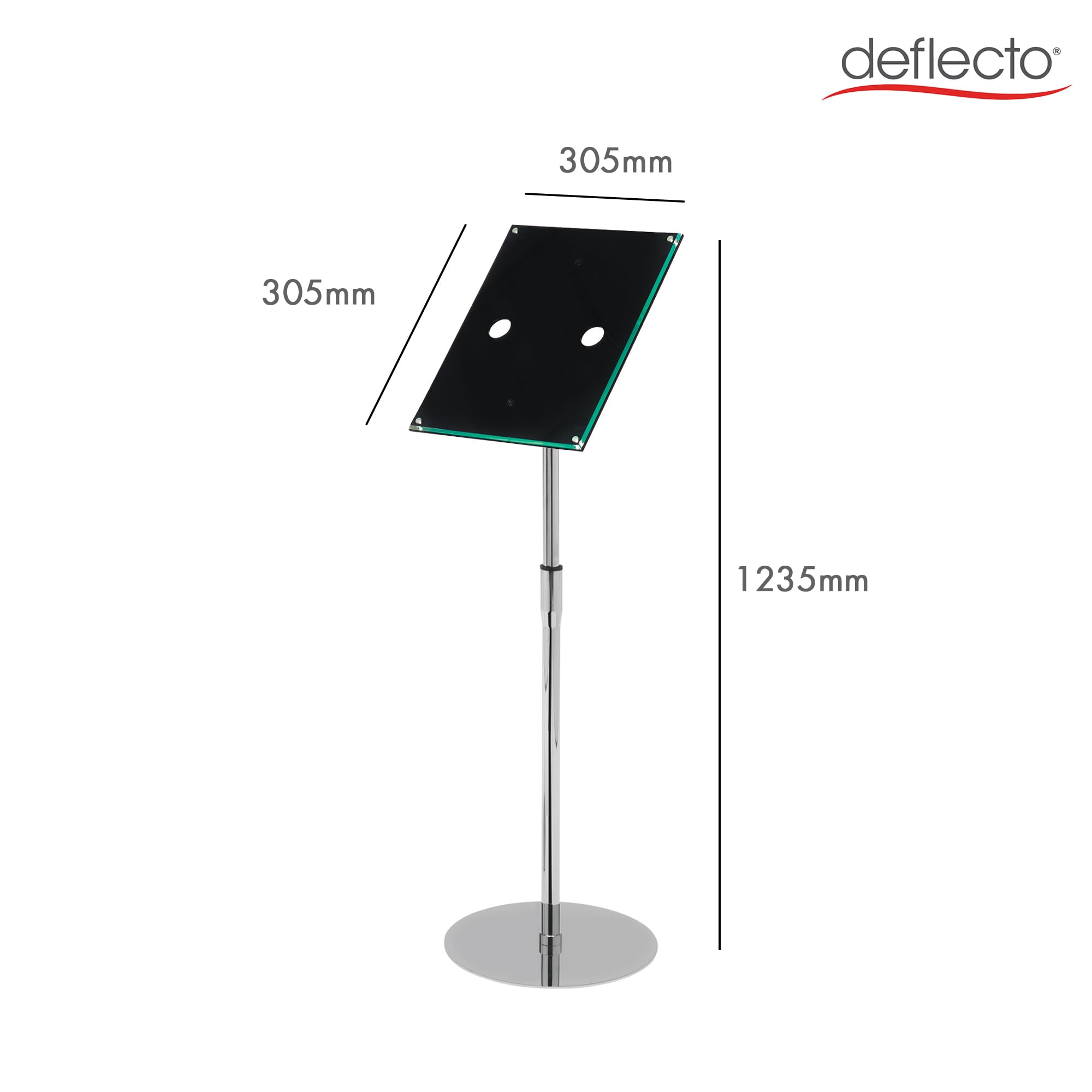 Deflecto 180493 - Atriles expositor, pie telescópico, 118.5 x 33 x 33 cm, color negro