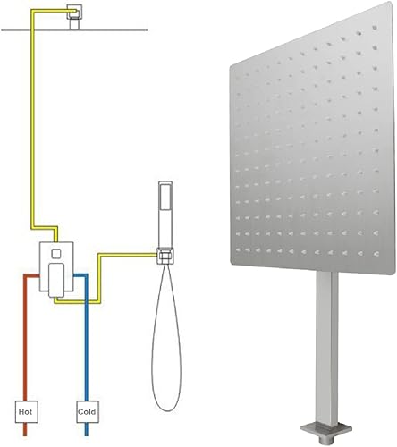 Miniatura 3 de Juego combinado de grifos de ducha de baño, cabezal de ducha, ducha de mano, control de válvula mezcladora de ducha, manguera de ducha, brazo de