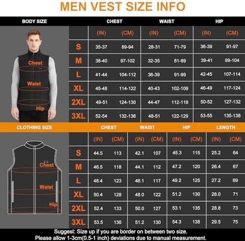 Glifetoy Heated Gilet Heated Jacket For Men Women 8 Heating Zones Winter Warm Heated Vest 3 Levels Heated Body Warmer Heated Coat USB Electric Vest Coats for Ski Hiking Moto (Not Battery)