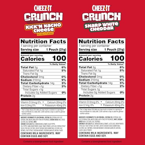 Cheez-It Crunch Cheesy Baked Snacks, Lunch Snacks, Variety Pack, 9oz Box (12 Packs) - image 2