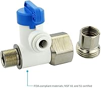 Vista 5 de John Guest Speedfit Válvula adaptadora de tope angular de 1/2 x 3/8 x 1/4 pulgadas, empuje para conectar accesorios de plomería de plástico
