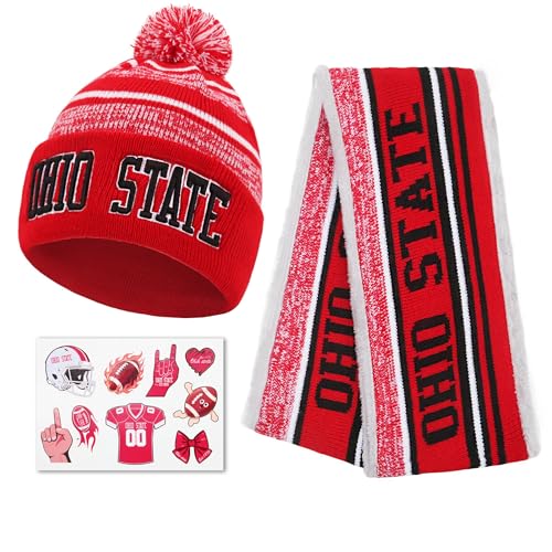 Ohio State Beanie Hat Scarf Set for Men, Knit...