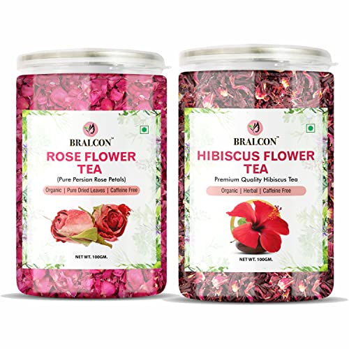 BRALCON Natural Herbal Tea Combo Pack - Hibiscus and Rose Flower ...