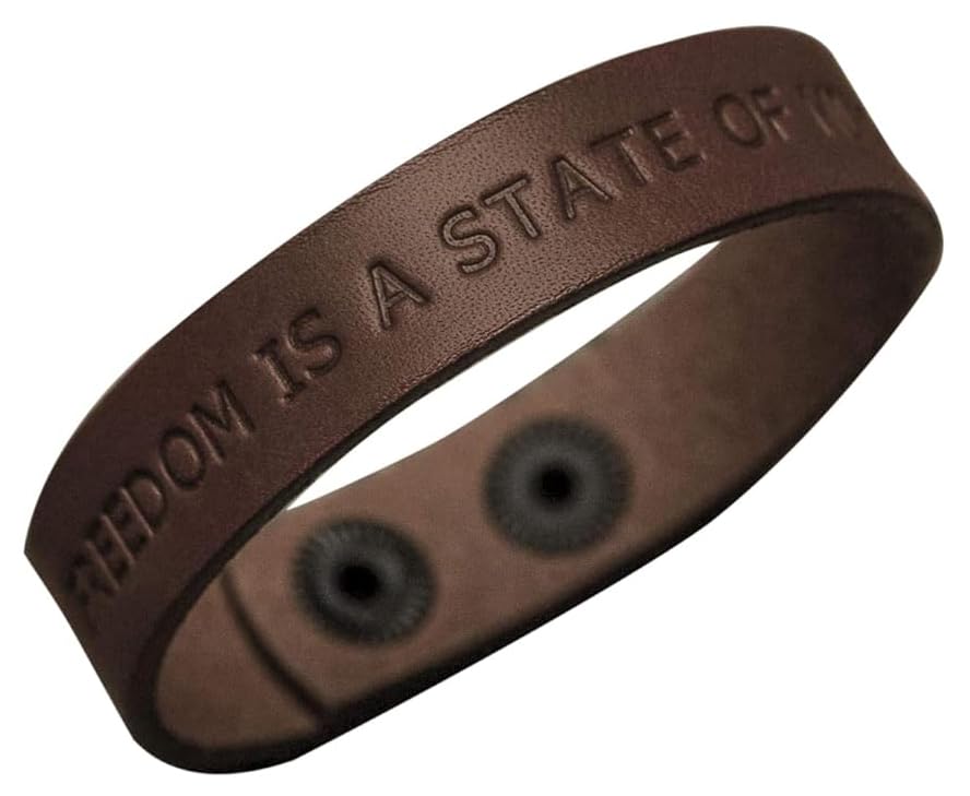 Brazalete personalizada de cuero italiano marrón, grabe su nombre, lema...