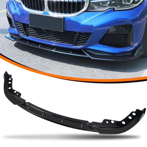 Front Bumper Lip Splitter Custom Fit for 2019-2022 BMW G20 G28 M Sport 3 Series Sedan 330i 330e M340i Front Chin Spoiler Lower Lip,Glossy Black