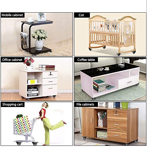 Aagut 4 Pack 2" Swivel Stem Casters With Brake Lock M8X25Mm Stem Caster Heavy Duty Pu Rubber Castors, Nuts Included #TOP6