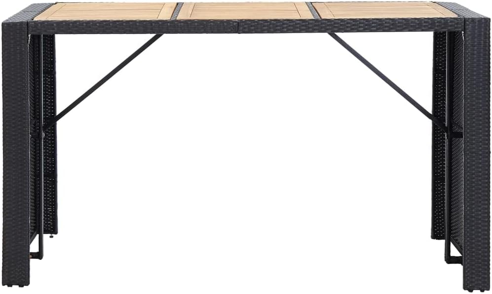 7 Piece Patio Bar Set with Cushions,Balcony Bar,Backyard Decor,Balcony Furniture,High Foot Bar,Afternoon Tea Suit,Perfect for Patio, Garden, Porch,Family Room,Sitting Area, Poly Rattan Black