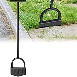 CALCHELE Manual Lawn Edger Tool with 39' Adjustable Handle – Saw-Tooth Half Moon Blade, Wide Foot Plate for Easy Cutting, Heavy Duty Lawn Edging Tool for Sidewalk, Garden Beds & Yard Borders