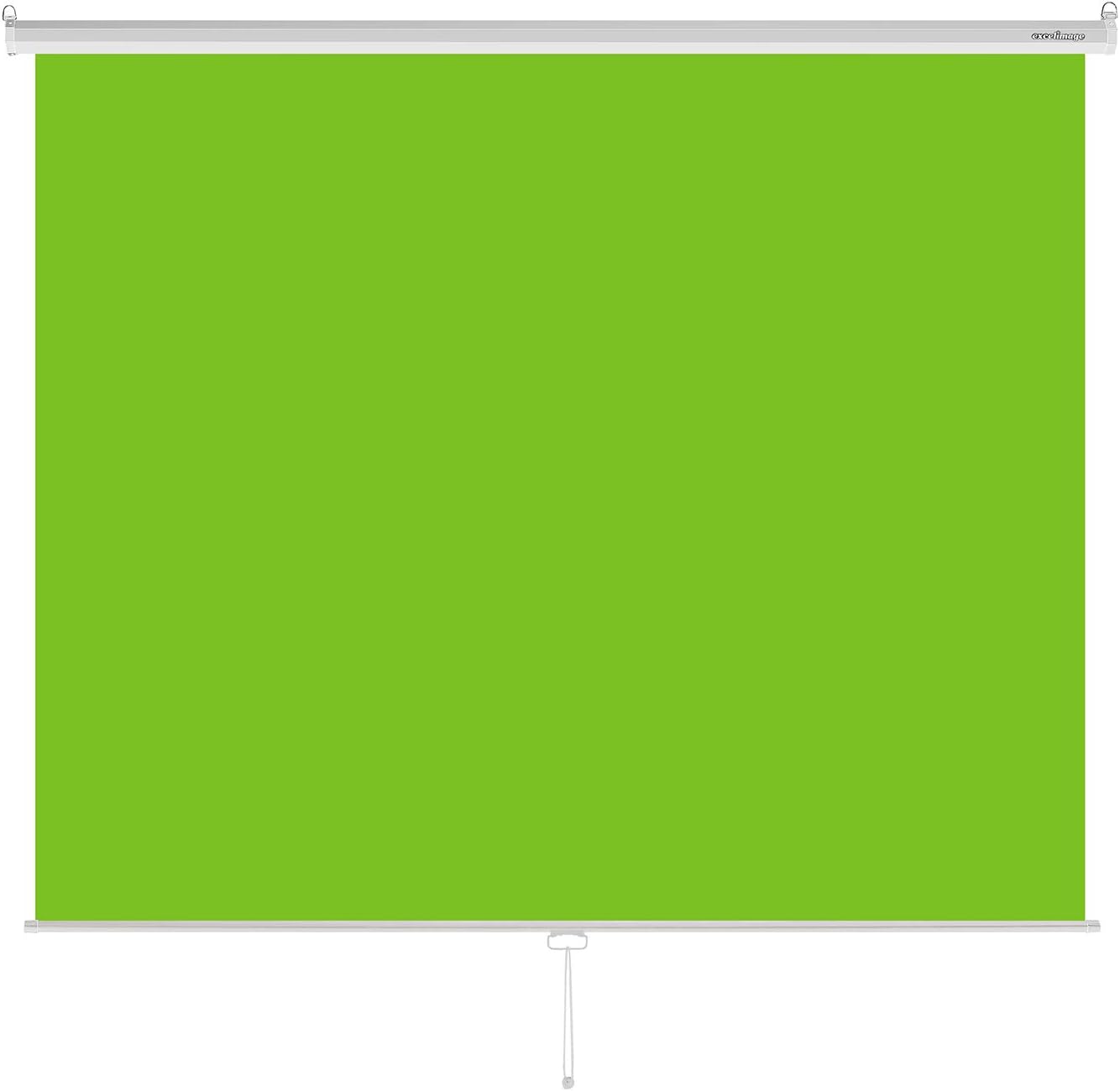 Pull-Down Green Screen Backdrop, 79โx75โ Auto-Locking Chroma Key Panel with Wrinkle-Resistant Green Fabric for YouTube Videos, Music Videos, Photography, TIK Tok, or Gaming (White)
