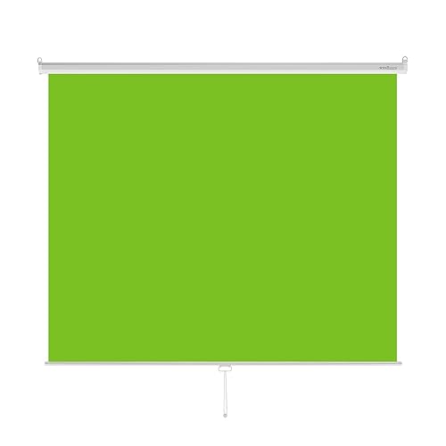 excelimage Pull-Down Green Screen Backdrop, 79”x75” Auto-Locking Chroma Key Panel with Wrinkle-Resistant Green Fabric for YouTube Videos, Music Videos, Photography, TIK Tok, or Gaming (White) - White