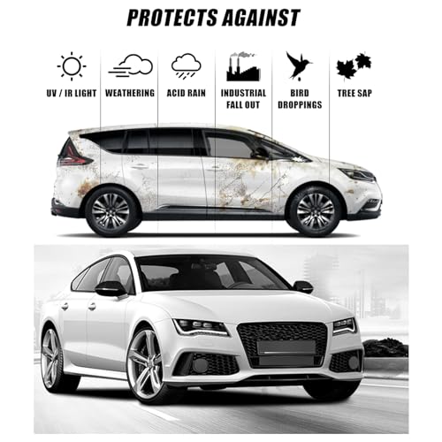 Autokcan Graphene Ceramic Coating(60ML), 10H Ceramic Coating for Cars, High Gloss Anti-Scratch Nano Coat Kit Hydrophbic Mirror Paint Protection 3 Years Prorection