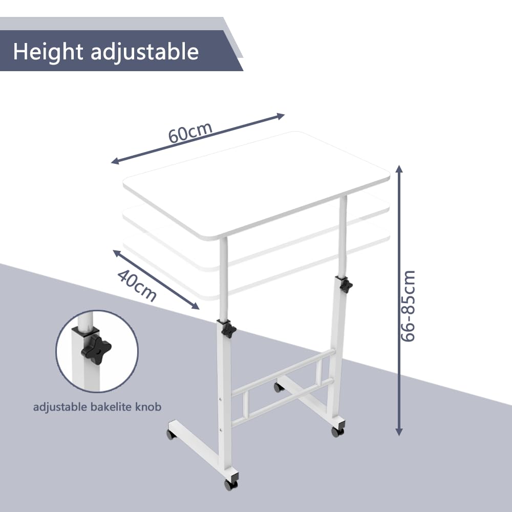Homeland Design your Heritage Wood Multipurpose Movable & Adjustable Table for Computer & Laptop (White) 1