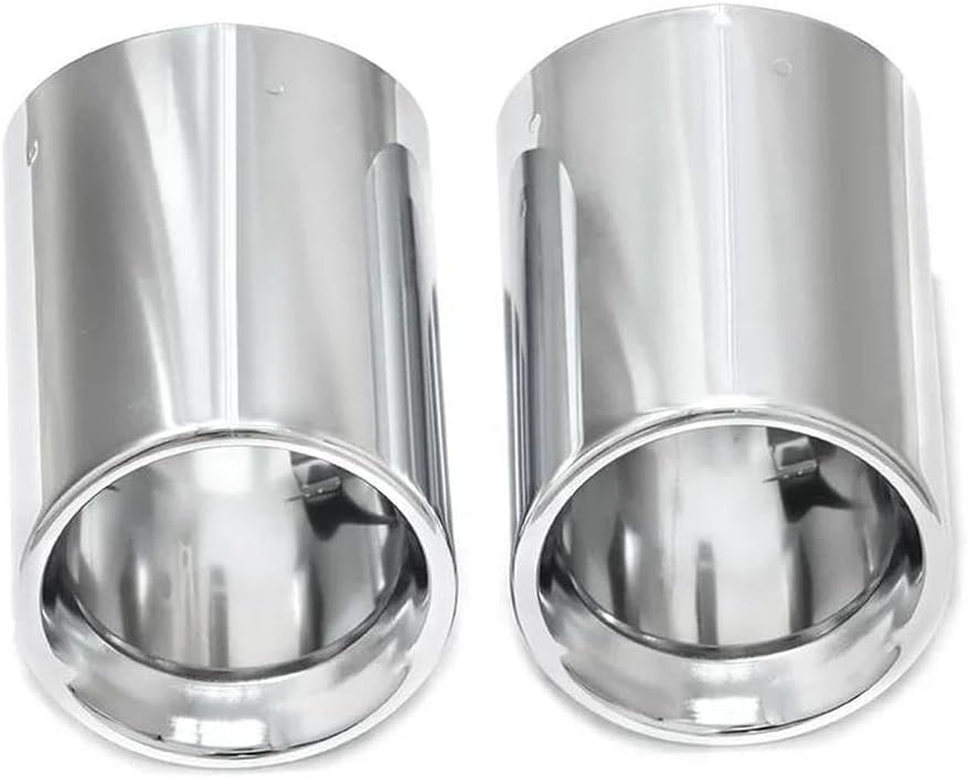 Spare Parts Car Exhaust Tailpipe Black Trim Cover For BMW Z4 Round Port Exhaust Tailpipe Cover Exhaust System Cover 2019-2024(Silver 1 pair)