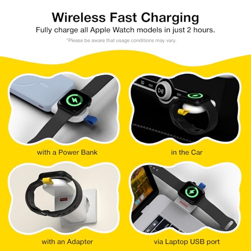 Haribo Magnetic Wireless Charger for Apple Watch, USB-A Compact Charging Dock, Pocket-Size, Gummy Bear Style, Compatible with Apple Watch Series 1–9, SE, Ultra - image 3