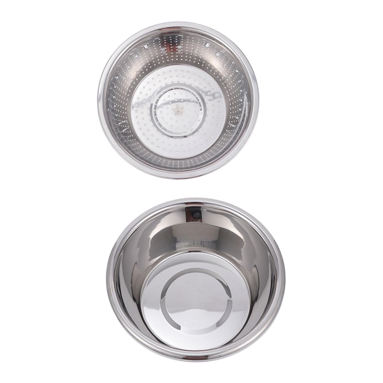 Scolapasta Multifunzionale in Acciaio Inox Doppio Strato e Design a Fori Fini, per Drenare Frutta e Verdura in Cucina Interna o Campeggio