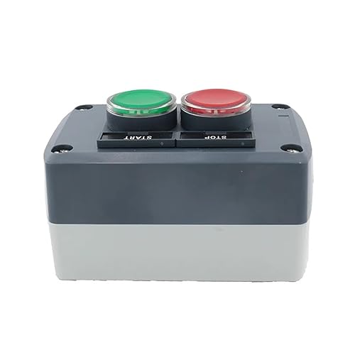 Miniatura 5 de Caja de control de interruptor de botón impermeable, estación de dos LED, interruptor momentáneo iluminado SAL LA68H-D XALD243B (color: rojo y