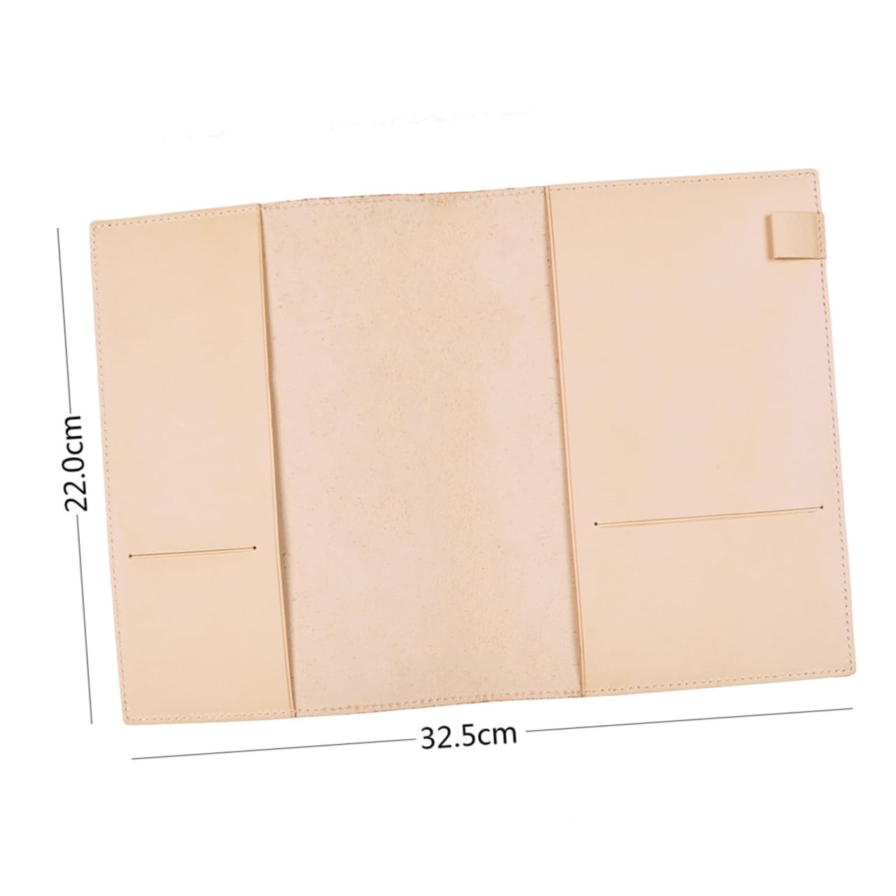 Homoyoyo Funda para Cuaderno A5 de Cuero Genuino Vegetal, Cubierta Protectora Color Natural, Ranuras y Bolsillos Interiores, Adecuado para Papelería, Oficina y Uso Escolar