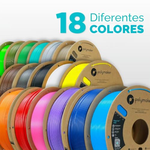 Filamento ASA Polymaker PolyLite Blanco evita el amarilleo y deformación en piezas 3D 3