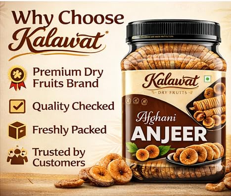 Image of Kalawat Premium Dried Anjeer 415gm | Medium Size Figs | Soft and Sweet Afghani Anjeer Anjir | Healthy Dry Fruits Snack | Rich in Iron Vitamins and Fibre | Low Fat Snack