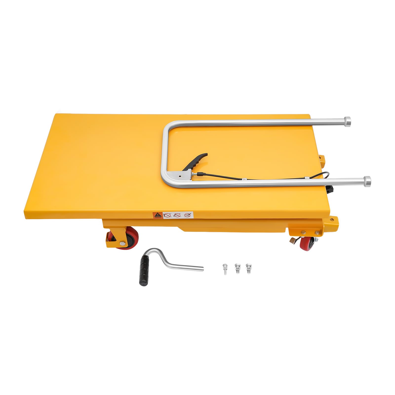 Carro de mesa de elevación hidráulica de capacidad de 770 libras, carretilla elevadora de material hidráulico de 51 pulgadas de altura de elevación, carro elevador de doble tijera con 4 ruedas para