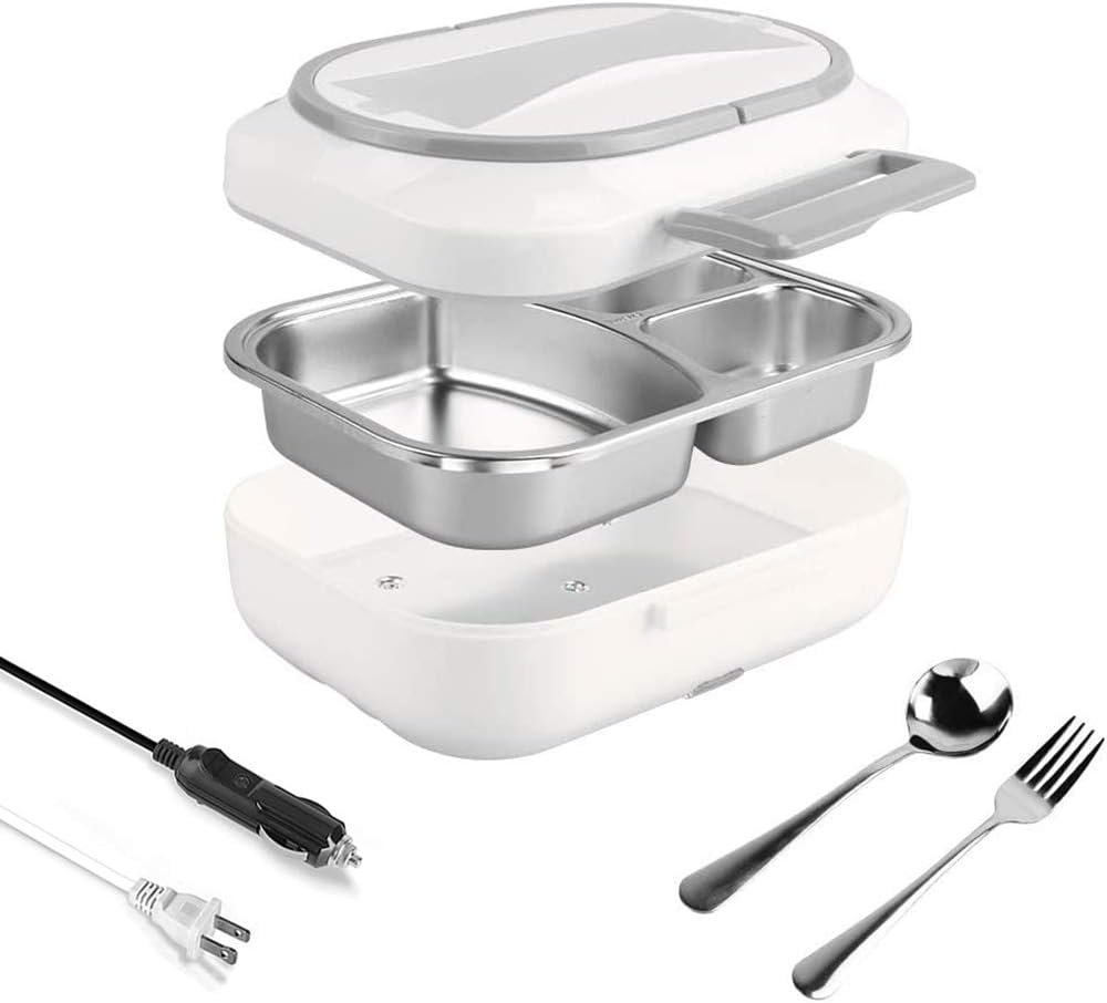 Electric Lunch Box - Toursion Dual Use Car/Truck and Work 220V & 12V-24V Portable Food Warmer with Removable 304 Stainless Steel Container